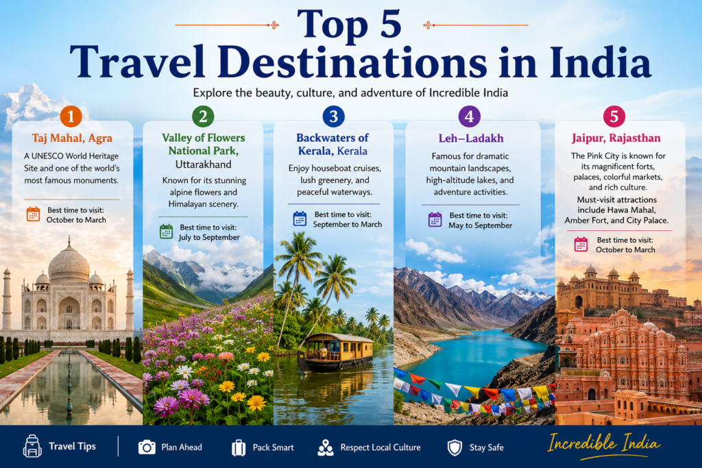 Top 5 Travel Destinations in India